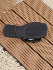 Girls' Fashion Flat Bow Slide Sandals - Black - View 8