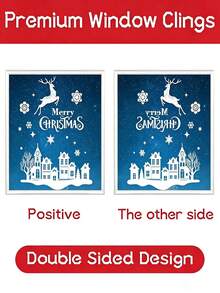244pcs/9pcs Christmas Window Stickers, Double-Sided Christmas Tree & Snowflake Window Decals, White PVC Holiday Stickers For Home, Store, Glass Display Decoration, Christmas Home, School, Office Decor - A - View 8