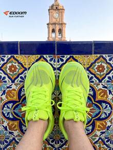 EDIXIM 2026 Summer New Mesh Student Soft Sole Lightweight Shock-Absorbing Breathable Casual Road Running Shoes For Men - Fluorescent Green - View 4