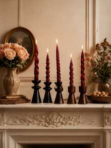 4pcs Scented Long Taper Candles 20cm*2cm, 7 Hours Burning Time, Christmas Halloween Home Table Decor, Wedding Party Candle Holder Decoration Fragrance Candles - Mixed - View 11