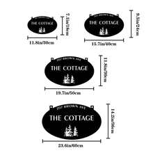 Personalized Sign Evergreen Tree Custom Door Plaque Oval Metal Address Sign Outdoor Home Name Sign Entrance Rustic Style Wall Decor Gift - Black - View 5