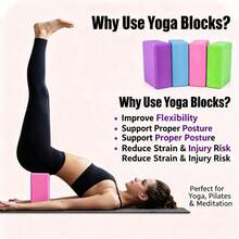 Blok Yoga Fitness, Batu Bata Olahraga Yoga, Desain Anti Selip, Cocok untuk Pilates, Peregangan, Inversi, Meningkatkan Fleksibilitas dan Keseimbangan, Ringan, Permukaan Anti Selip, Cocok untuk Yoga, Pilates, dan Meditasi - MultiWarna - View 4
