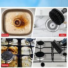 Bộ 4 đầu bàn chải vệ sinh cho máy khoan điện 4 inch, phù hợp cho kính, da và lốp xe, dùng cho chăm sóc xe ô tô và vệ sinh nội thất gia đình (chỉ gồm đầu bàn chải, không kèm máy khoan) - A - Xem 11