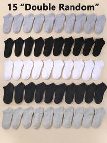 30 paia di calzini corti tinta unita per bambini, disponibili in nero/grigio/bianco, adatti per neonati, bambini, ragazzi e ragazze. Design a taglio basso perfetto per scuola, sport e corsa, morbidi e confortevoli. Design a gancio a righe sul polsino, ottimo regalo per uso quotidiano, vacanze, compleanni, Ognissanti e Natale - Multicolore - Visualizzare 22