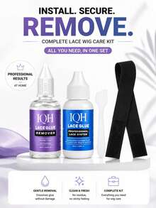 Lace Wig Glue & Remover Set, Wig Installation & Removal Kit, Includes Edge Control Tool, Hair Adhesive Glue & Gentle Remover, DIY Wig Care & Styling Set, Create Natural Hairline Effect, Home Hair Styling Kit - Adhesive Set - View 2