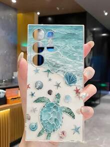 Precise Cutouts High Transparency Full Screen White Starry Sky Turtle Painted Anti-Fall Transparent Phone Case, Compatible With Iphone Series/ Series, Compatible With Xiaomi/ - Multicolor - View 5