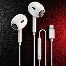 Type-C 有線耳機附麥克風，立體聲耳機兼容任何 Type-C 設備，兼容 15 Pro/16 Pro Max/17 Air、Galaxy S25/S24/S23/S22/S21/S20，HiFi 立體聲有線耳機附麥克風與音量控制，Type-C 耳機兼容 15/16 Pro/17 Air/17 Pro、S25/S24/S23/S22/S21、Pixel 9/8/7/6 - 查看 2