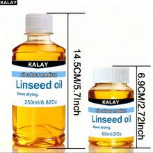 KALAY 精製亞麻仁油繪畫用流體媒介稀釋油，可加入其他油料以延緩乾燥，降低油彩稠度，增加光澤度與透明感，適量使用於稀釋油彩，亦可用於木製家具 - 亞麻仁油 - 查看 5