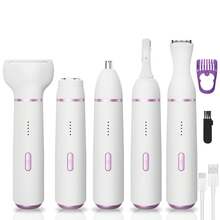 Electric Razor For Women Removal For Body Nose Hair Trimmer Face Shavers Eyebrow Legs Armpit Bikini Area Pubic Underarms Painless Rechargeable Portable 5 In 1 Women Razors Set Battery Capacity 500mAh - View 4