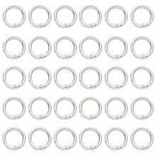 10/20/30pcs Flat Trigger Spring Buckle Rings, Metal Key Rings, Round Buckle Rings, Suitable For Keychains, Bags, Wallets - Keychain Hook Replacement Key Rings DIY Handmade - 20mm - View 20