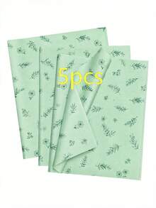 5/15/25/35 Sheets Green Background Dark Green Line Drawing Botanical Pattern Tissue Paper, Suitable For DIY Crafts, Party Favors, Bouquet Wrapping, Clothing Packaging And Birthday Gift Decoration - Dark Green Line Art Plants On a Green Background - View 7