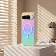 彩虹亮片閃亮磁吸手機殼，漸層藍色與粉色女性風格，適用於 Pixel 11 Pro XL/11 Pro/10 Pro XL/10 Pro/10A/9 Pro XL/9A，透明可愛時尚保護殼 - K2-GG - 查看 9
