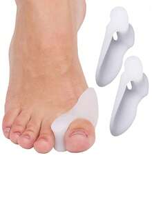 1 Pair Soft Toe Separators, Unisex Silicone Toe Spacers, Suitable For Night And Home Use, Cushioned Insoles, Hand Wash Only, Long-Lasting Comfortable Foot Care, 1pc - Multiple Styles - View 2