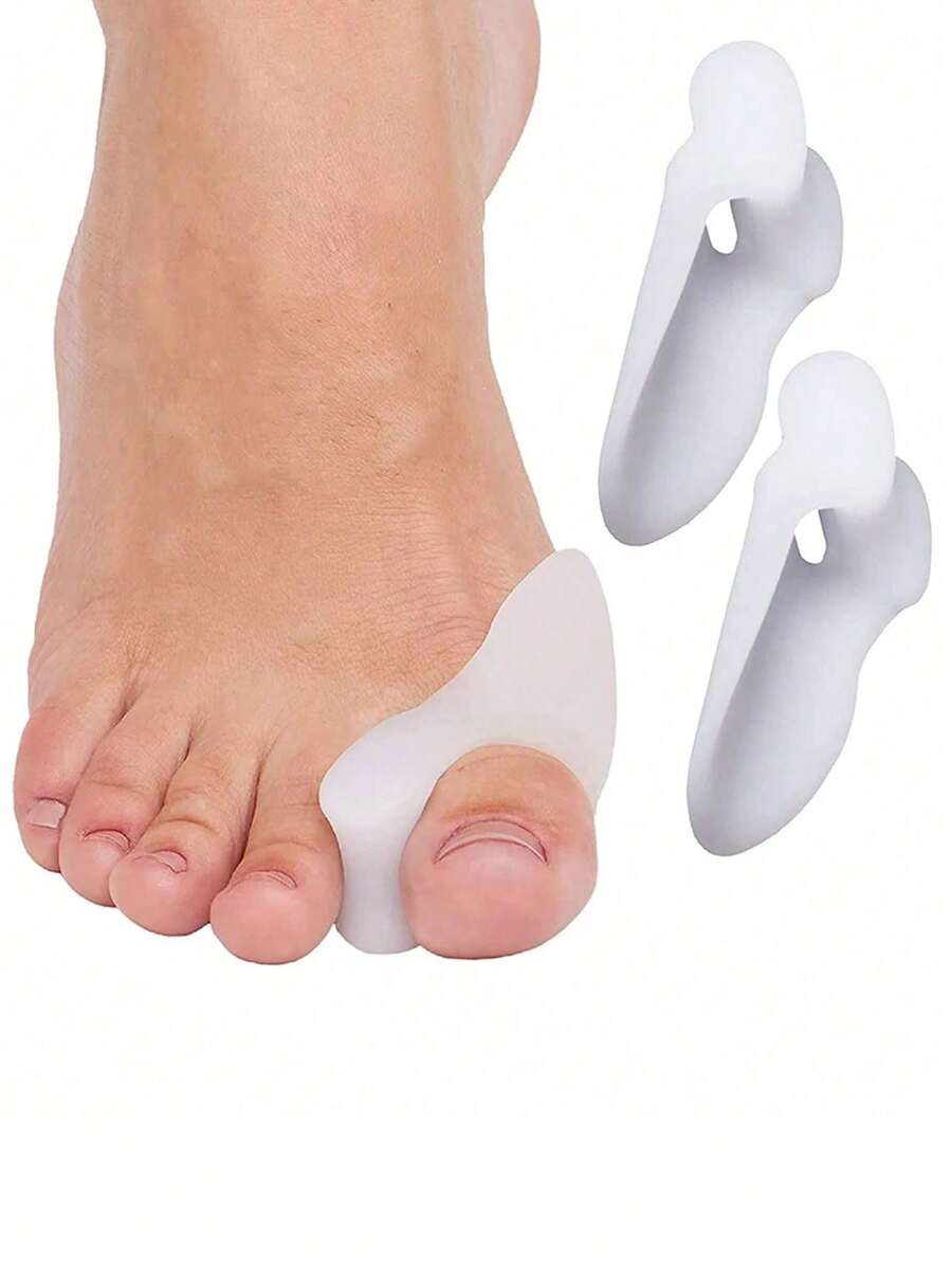 1 Pair Soft Toe Separators, Unisex Silicone Toe Spacers, Suitable For Night And Home Use, Cushioned Insoles, Hand Wash Only, Long-Lasting Comfortable Foot Care, 1pc