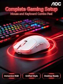 AOC Tri-Mode Wireless Gaming Mouse, 6-Level Adjustable DPI, Lightweight Esports Mouse For PC, Laptop, And Office Peripherals - View 1