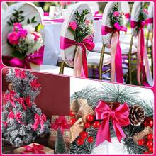 1 Rollo de Cinta de Satén de Poliéster para Cajas de Regalo, Cajas de Caramelos, Decoración Floral, Material DIY de Rosas Hechas a Mano, Cinta para Envolver Regalos de Vacaciones (Teñida a Máquina, Ligera Diferencia de Color) - rosa roja - Ver 3