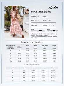 Acelitt Elegant Ruffle Tie-Waist Floral Print Square Neck Maxi Dress, Summer - Multicolor - View 4