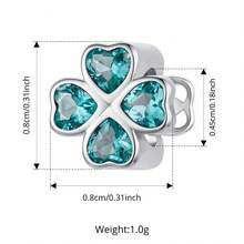 BAMOER 925 Sterling Silver Mini DIY Pendant Bracelet, Clover Paw Print Lotus Colorful Zirconia Mesh Chain Women's Wrist Accessory - Silver - View 16