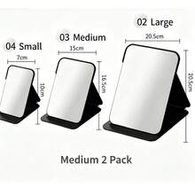 Foldable Makeup Mirror, Portable Standing Mirror For Female Students, Home Desktop Vanity Mirror, Classroom Dormitory Portable Mirror, High-Definition Imaging, Foldable Storage Space-Saving, Compact And Lightweight, Dorm Bedside Desk, Travel Portable, High-Definition Durable, Multi-Angle Adjustable, Simple And Practical, Gift For Best Friend And Classmate, Dormitory Essential, Home Essential - Black - View 14