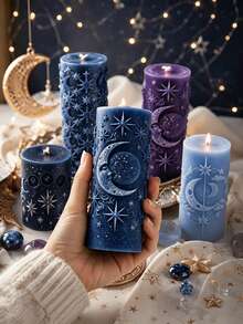 Candle Mold, Starry Sky Theme Candle Aromatherapy Making Silicone Mold, Creative Handmade Gift Candle Aromatherapy Mold - Moon Cylinder Mold - View 10