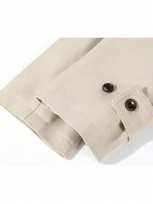Premium Korean Style Loose Casual Stand Collar Button Coat Jacket, Suitable For Campus, Office, Daily Wear In Spring And Autumn - Apricot - View 4