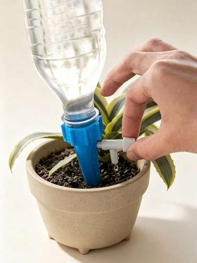 1/10/20 cái cọc tưới nước tự động điều chỉnh được, cọc tưới cây tự động khi đi du lịch, thiết bị cắm tưới nhỏ giọt chậm, vòi nhỏ giọt chống tưới quá nhiều cho hoa chậu trong nhà, cây cảnh ngoài trời và dụng cụ chăm sóc vườn ban công