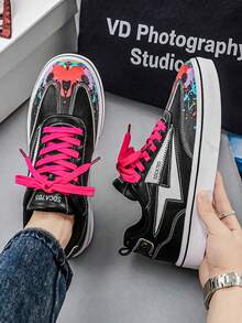 Men's Running Shoes, Lace-Up Low-Top Training Shoes With Round Toe, Suitable For Daily Fitness And Sports - Black - View 11