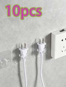 Kitchen Wall Hooks No-Drill Hanging Rod Kitchen Storage Rack Pot Spatula Spoon Hanging Rack Wall-Mounted Storage Power Cord Plug Hook No-Drill Strong Adhesive Hook Kitchen Wall Storage Organizer Fixed Bracket Load-Bearing Wall - Multicolor - View 15
