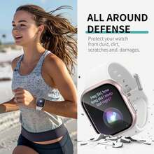 3PCS Compatible With Apple Watch Screen Protector Case 38/40/41/42/44/45/46/49mm Accessories, Cover For Women Men, Tempered Glass Film Hard Bumper - Transparent+Black+Rose Gold - View 5