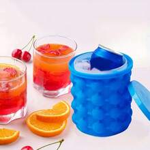 1pc Large 2-In-1 Ice Bucket And Ice Tray - With Lid Ice Bucket, Suitable For Bar, Restaurant And Home Use - Durable And Easy To Clean - Essential Drinkware And Kitchen Accessory, Can Be Used In All 4 Seasons - Multicolor - View 6