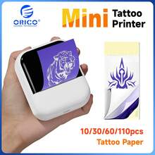 ORICO-Mini Portable Tattoo Printer, Temporary Tattoo Transfer Machine, Dual Function Tattoo And Label Printing, Includes 10 Sheets Of Tattoo Transfer Paper, Pocket Size, Inkless, Lightweight, USB Connection, Rechargeable, High Definition Easy To Use, Available In Multiple Sizes To Meet Tattoo Enthusiasts' Needs, Tattoo Paper Size 1.97'' Wide X 5.12'' Long. - Multicolor - View 2