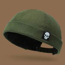 1pc Skull Graphic Baseball Cap, Minimalist Solid Color, Adjustable, Suitable For Outings, Shopping, Parties, And Versatile - A - View 11