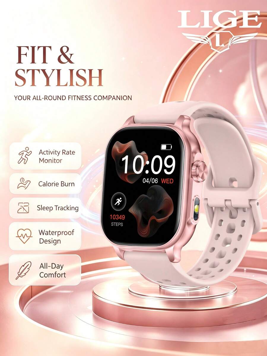 LIGE Smart Watch: 1400mAh Large Capacity Battery, LED Flashlight, Splash-Proof, Weather Forecast, Call And Message Notifications, Multiple Sports Modes - A Smart Outdoor Sports Watch - View 1