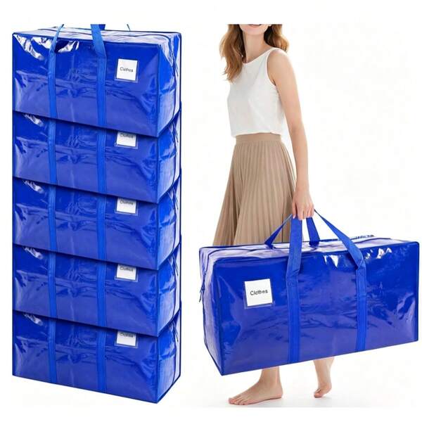 Extra Large Moving Storage Bag, Reinforced Handles, Large Capacity Durable Storage Tote Bag, Equipped With Sturdy Zipper, Suitable For Dorm Life Supplies, College Student Packing, Alternative To Moving Boxes