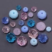 1 Pack Blue & Pink Glass Crystal Point Beads, Random Color Shades (Random Quantity Per Color) - Multicolor - View 7