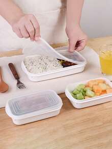 3/4/5/6/8pcs Airtight Food Storage Box, Meal Prep Containers - Reusable Lunch Box For Fridge, Home, Kitchen, School, Work And Travel. Food Container, Snack Container, Adult Portion Control Lunch Box, Lunch Bento Box, Fruit Serving Tray. - White - View 3