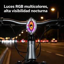 Luz delantera multicolor de bicicleta estilo tuning unisex, para circulación nocturna - Multicolor - Ver 3
