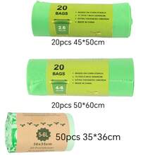 50pcs Corn Starch PLA Compostable Trash Bag Set, Three Sizes Available Flat Garment Bags For Kitchen Household Use, Disposable Bin Liners Suitable For Back To School Dorm Daily Sanitation - A - View 11