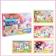 Puzzle Kayu 4-in-1, Cocok untuk Mainan Edukasi Prasekolah, Tema Hewan Kartun & Fantasi, Menumbuhkan Fokus & Kesabaran, Hadiah Sempurna untuk Hari Anak - MultiWarna - View 8