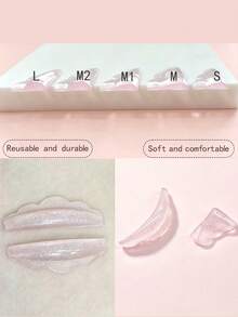 FAMOREYA 5 Pairs Lash Lift Shields, Reusable Translucent Silicone Pads, Self-Adhesive Eyelash Lift Tools, Keratin Lashes Lift Pads, Suitable For Home And Salon Eyelash Perm Treatment,Makeup Beauty Tools - Baby Pink - View 2