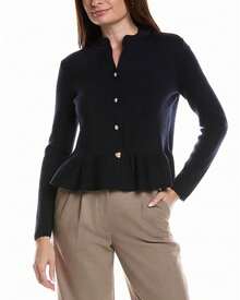 Chaqueta de suéter con peplum de lana merina Bruno Magli - Marina de - Ver 4