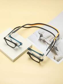 3 Pairs Men's Magnetic Neck Hanging Full Frame Reading Glasses, Anti-Loss Portable Simple Practical Versatile Eyewear, Suitable For Outdoor Travel, Daily Commute, Home Reading - Transparent - View 4