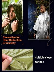 Thickened Insulated Emergency Raincoat With Hood - Lightweight High-Quality Camping, Hiking And Outdoor Adventure Emergency Gear - Multicolor - View 7