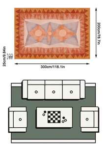 1pc Nordic Modern Minimalist Abstract Rhombus Geometric Creative Soft Faux Cashmere Area Rug, Bathroom, Kitchen, Entryway, Hallway, Bedside, Living Room, Bedroom, All Season Machine Washable Floor Mat, Home Decor - Multicolor - View 16