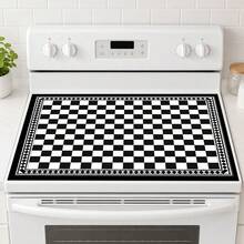 1pc Black & White Plaid Tile Print Diatomaceous Earth Kitchen Drain Mat, Absorbent Quick-Dry Non-Slip Coffee Machine Mat, Suitable For Kitchen Countertop And Coffee Area Decoration - Multicolor - View 4