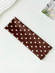 1 Damen Vintage Polka-Dot Haarband – breites braunes elastisches Haarband im französischen Stil – weiches, dehnbares Haaraccessoire für Sommermode - Kaffeebraun - Übersicht 4