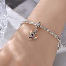1pc S925 Sterling Silver Glow-In-The-Dark Beaded Pendant, Angel, Wizard, Star, Light Bulb, Colorful Light Multiple Styles, Glow-In-The-Dark Enamel With Rhinestone Details, Comes With Gift Box, Suitable For Bracelet Necklace DIY, Romantic Personalized Commemorative Accessory That Glows At Night - Multicolor - View 7