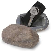 Fake Rock - Stone Look - Hidden For Outdoor Secret Storage Box For Keys, Fake Stone Key Hider For Outdoor Garden Or Yard - 1 Pack - Brown - View 1