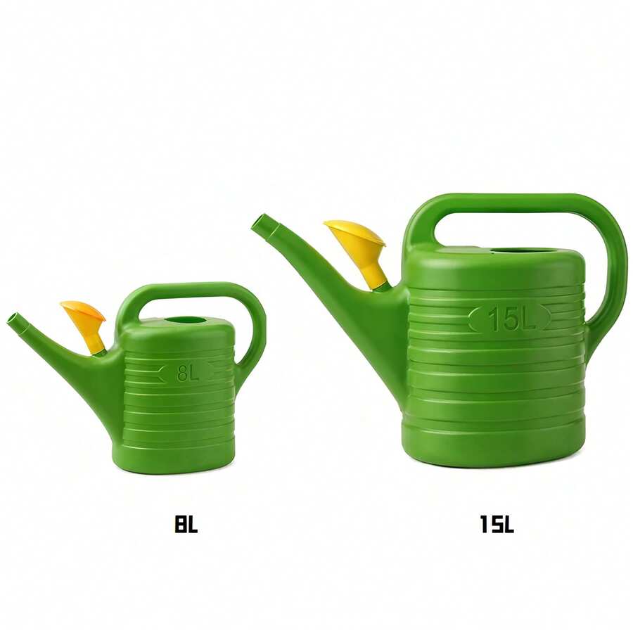 1-2 Pcs 8L/15L Watering Can, Integrated Handle & Long Spout, Labor-Saving & Precise Watering, Sturdy Plastic Material, Ideal For Gardening, Outdoor & Irrigation - A - View 1