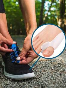 1 Pair Soft Toe Separators, Unisex Silicone Toe Spacers, Suitable For Night And Home Use, Cushioned Insoles, Hand Wash Only, Long-Lasting Comfortable Foot Care, 1pc - Multiple Styles - View 3